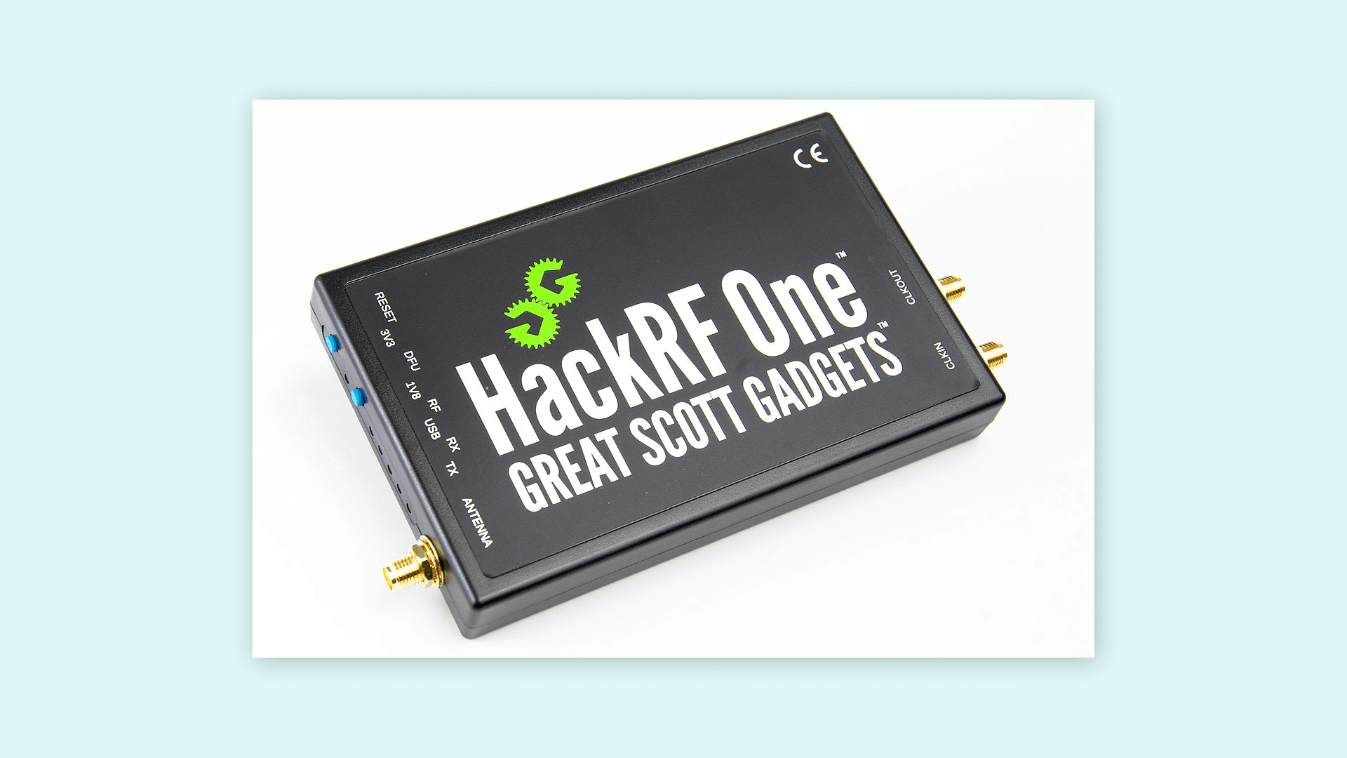 HackRF software-defined radio.