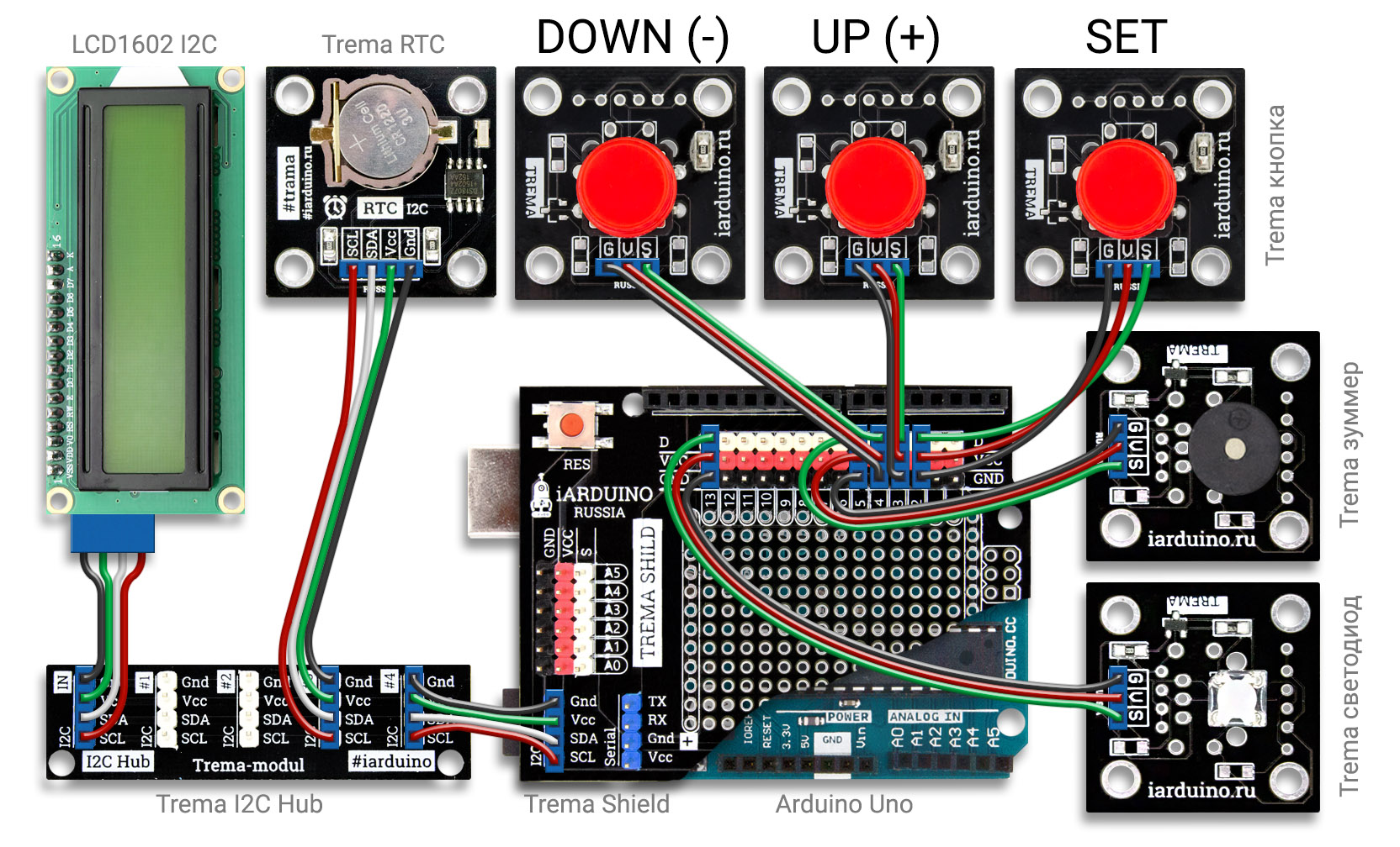 RTC часы с будильником на Arduino Uno